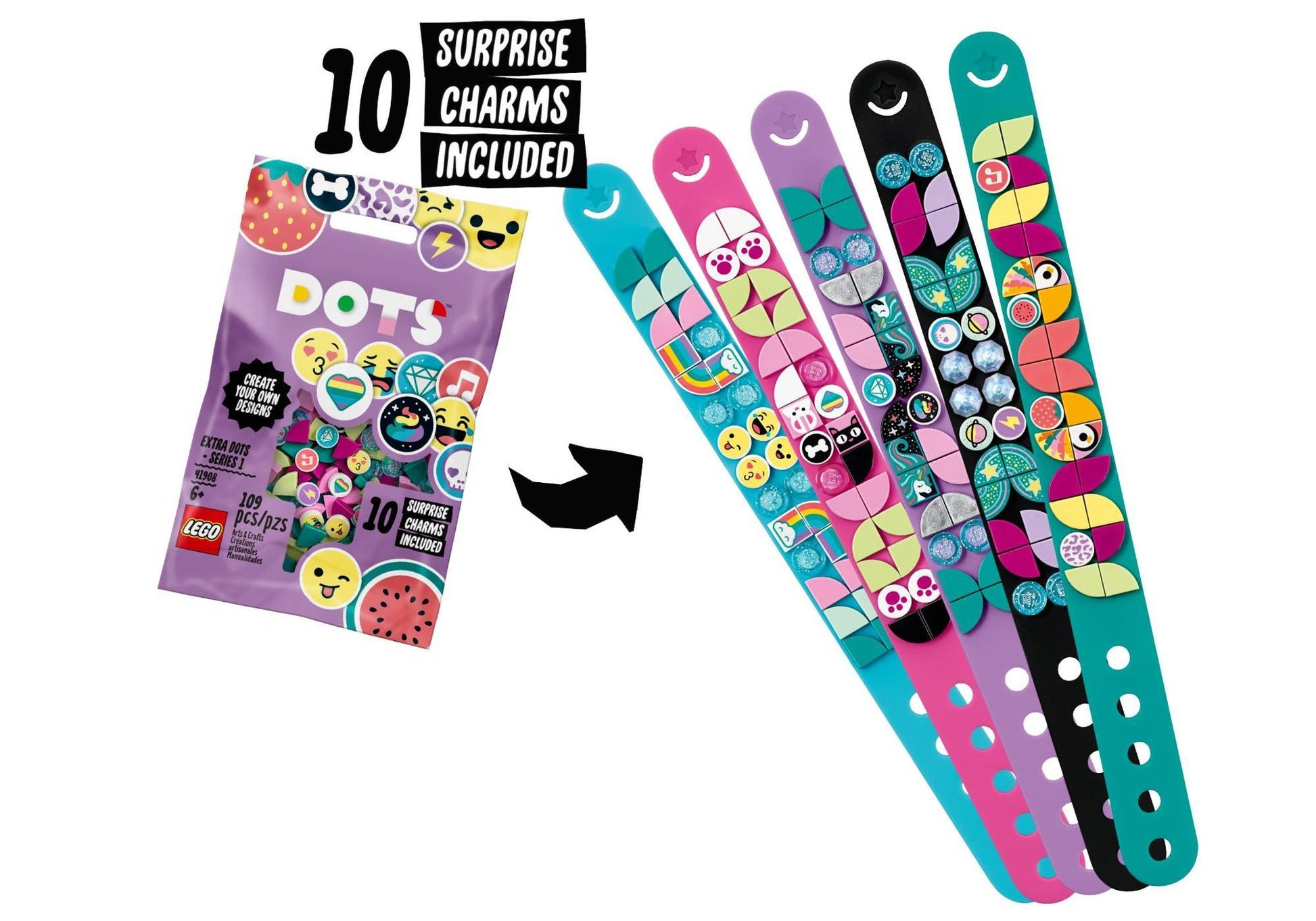 Lego 41908 DOTS Armband Ergänzungsset Smiley - plegobil