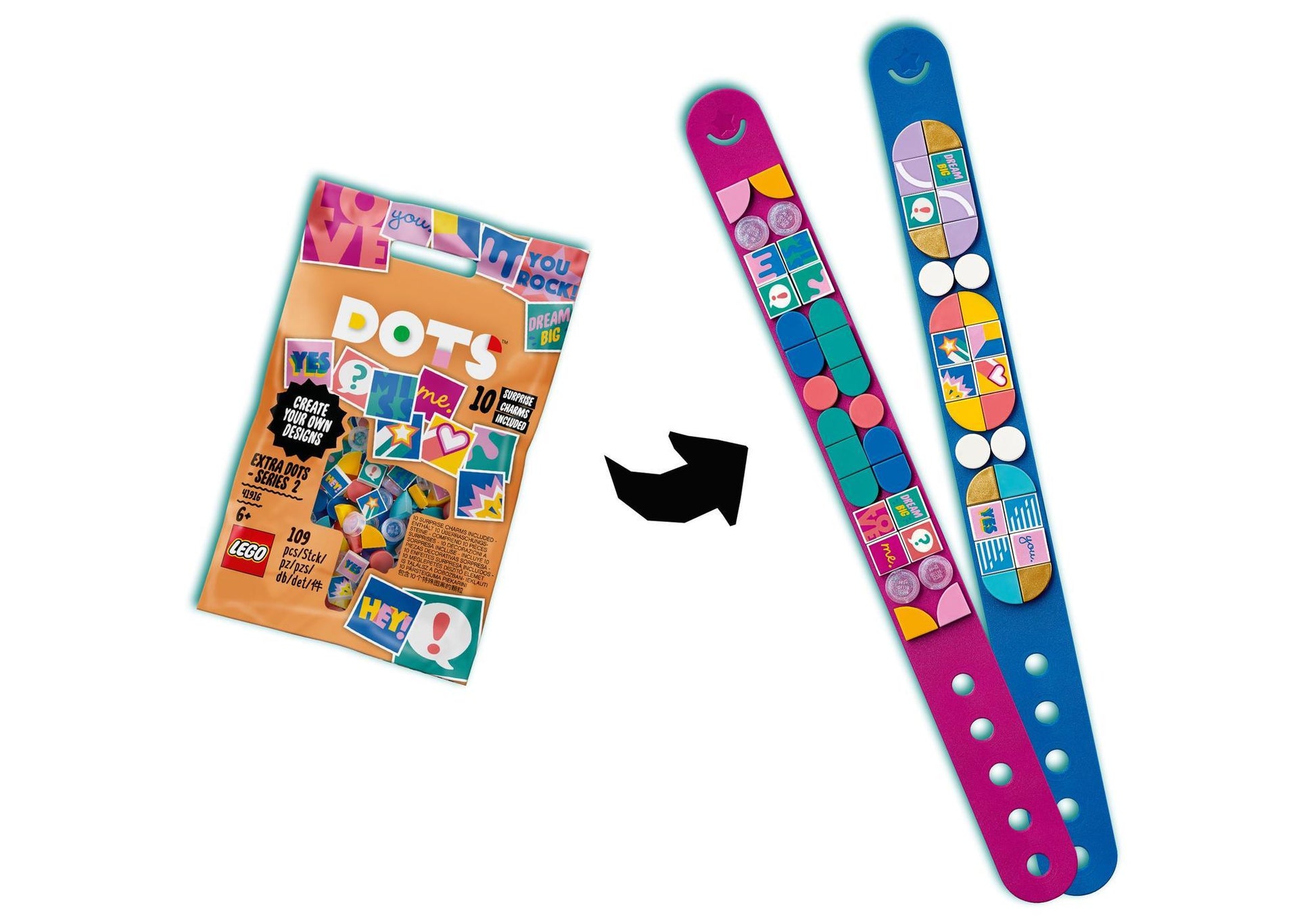 Lego 41916 DOTS Armband Ergänzungsset Comic - plegobil