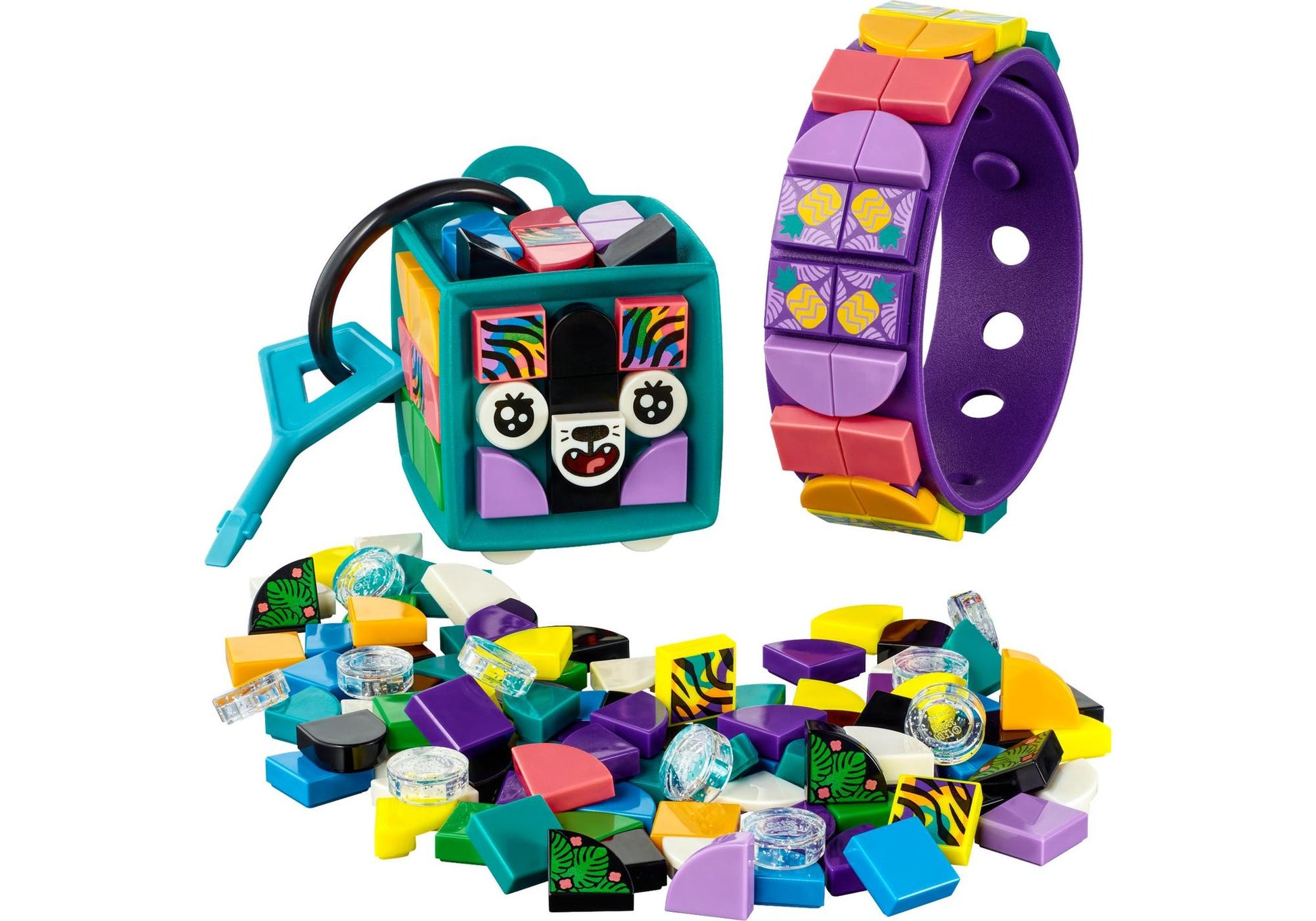 Lego 41945 DOTS Neon-Tiger Armband & Taschenanhänger - plegobil