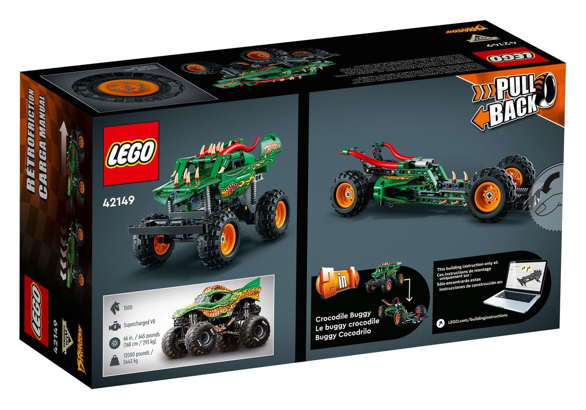 Lego 42149 Technic Monster Jam Dragon - plegobil