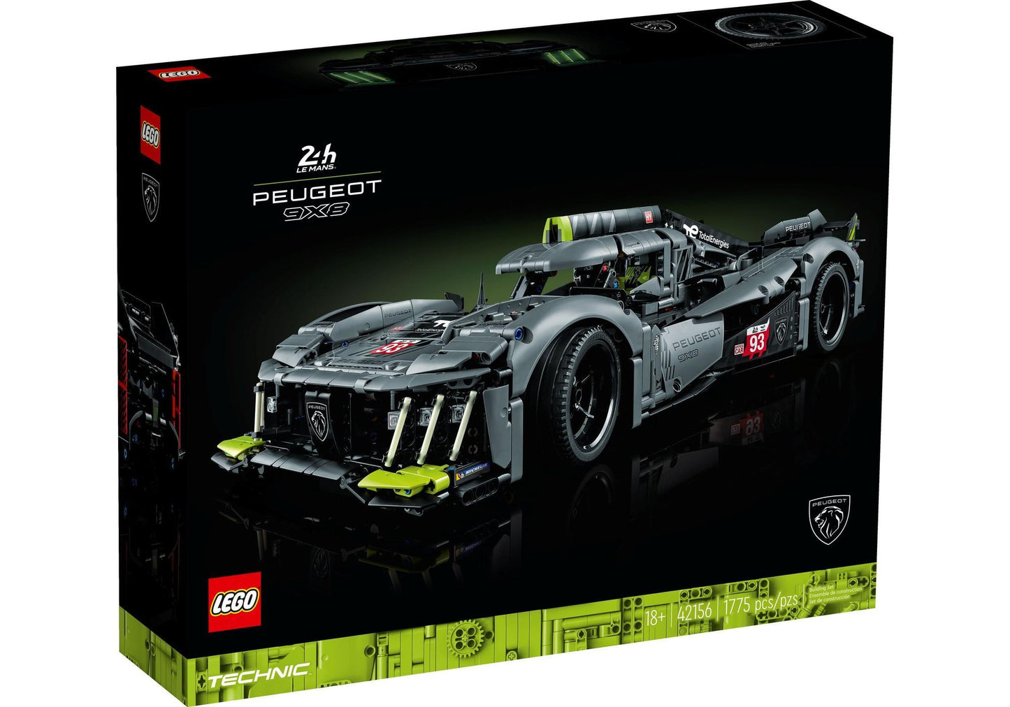 Lego 42156 Technic Peugot 9X8 24H Le Mans Hybrid Hypercar - plegobil
