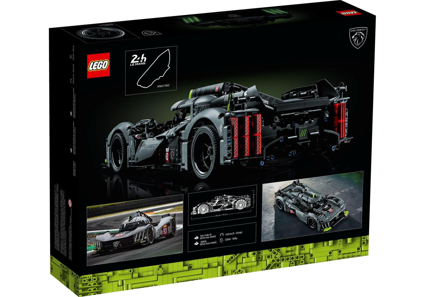 Lego 42156 Technic Peugot 9X8 24H Le Mans Hybrid Hypercar - plegobil