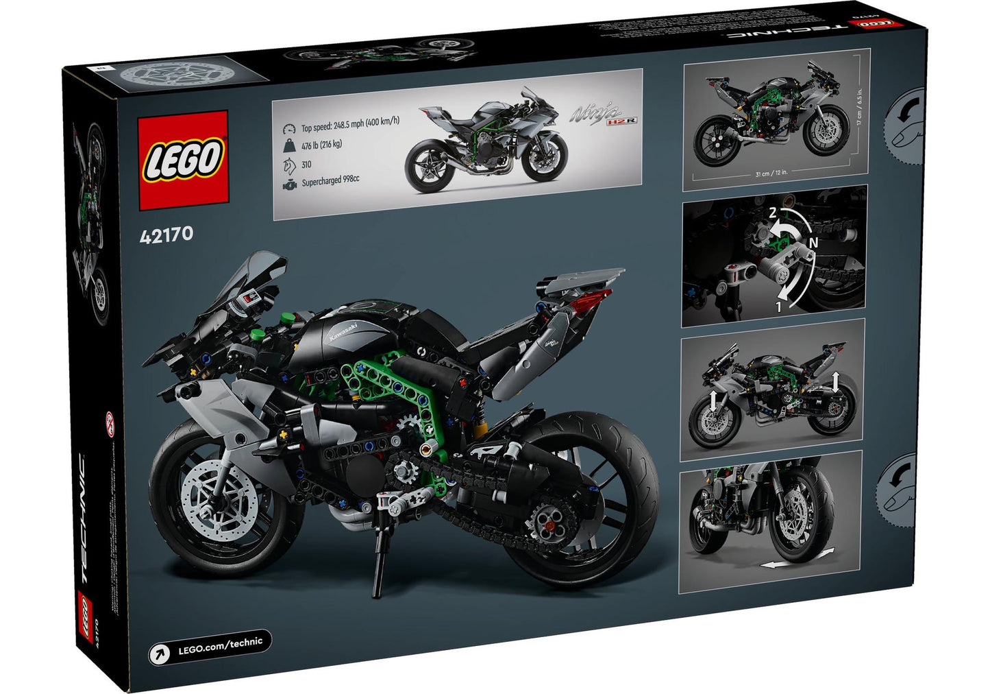 Lego 42170 Technic Kawasaki Ninja H2 Motorcycle - plegobil