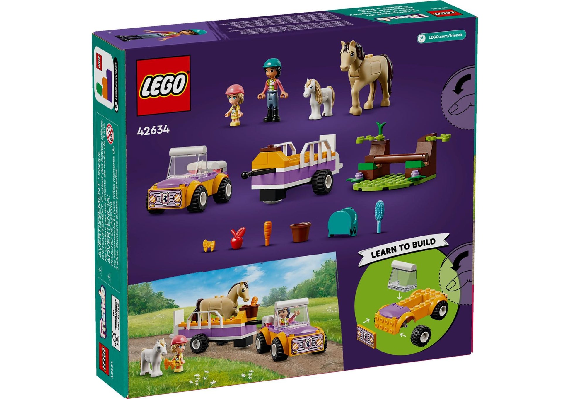 Lego 42634 Friends Pferde- und Pony-Anhänger - plegobil