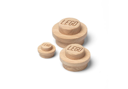 Lego 5007114 Merchandise Holzaufhänger-Set aus hellem Eichenholz - plegobil