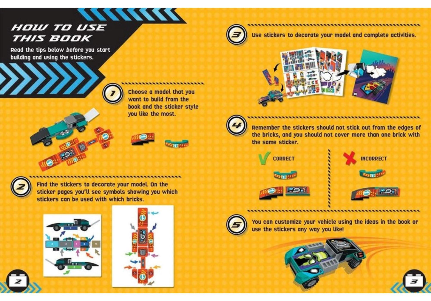 Lego 5007552 Buch Build and Stick: Custom Cars - plegobil