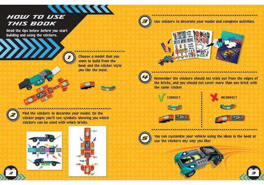 Lego 5007552 Buch Build and Stick: Custom Cars - plegobil