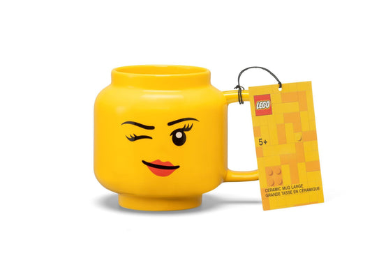 Lego 5007876 Merchandise Keramikbecher mit zwinkerndem Mädchengesicht - plegobil