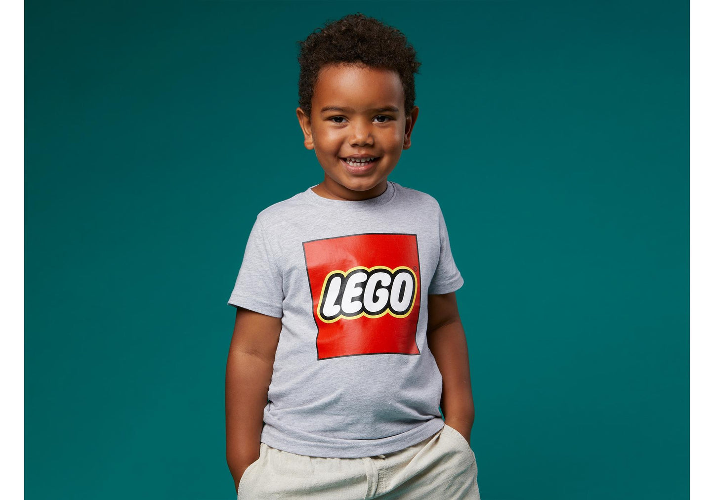 Lego 5009092 Merchandise Langarm-T-Shirt aus grauer Melange für Kinder