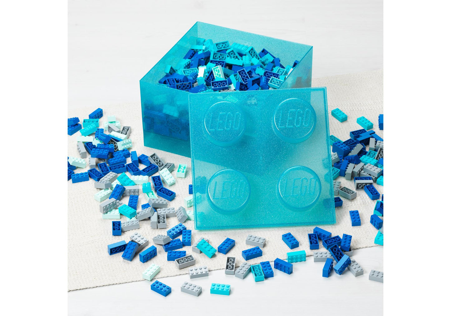 Lego 5009340 Merchandise Stein-Aufbewahrungsbox in transparentem Hellblau