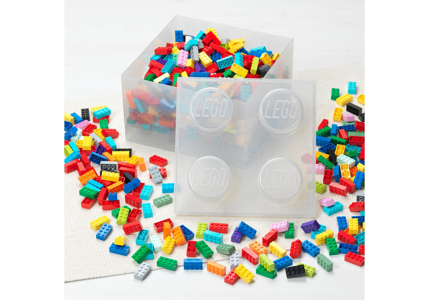 Lego 5009341 Merchandise Stein-Aufbewahrungsbox in transparentem Weiß