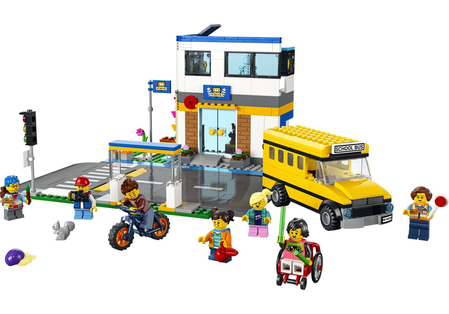 Lego 60329 City: Schule mit Schulbus - plegobil