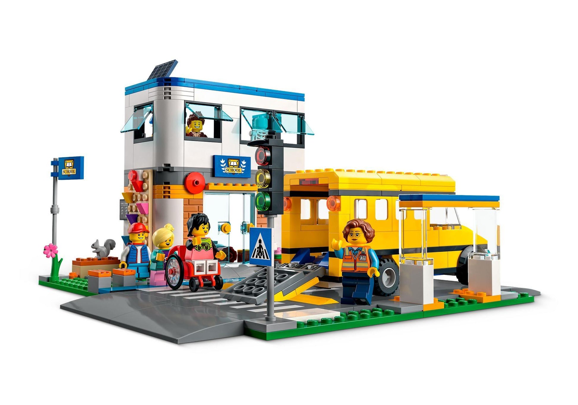 Lego 60329 City: Schule mit Schulbus - plegobil