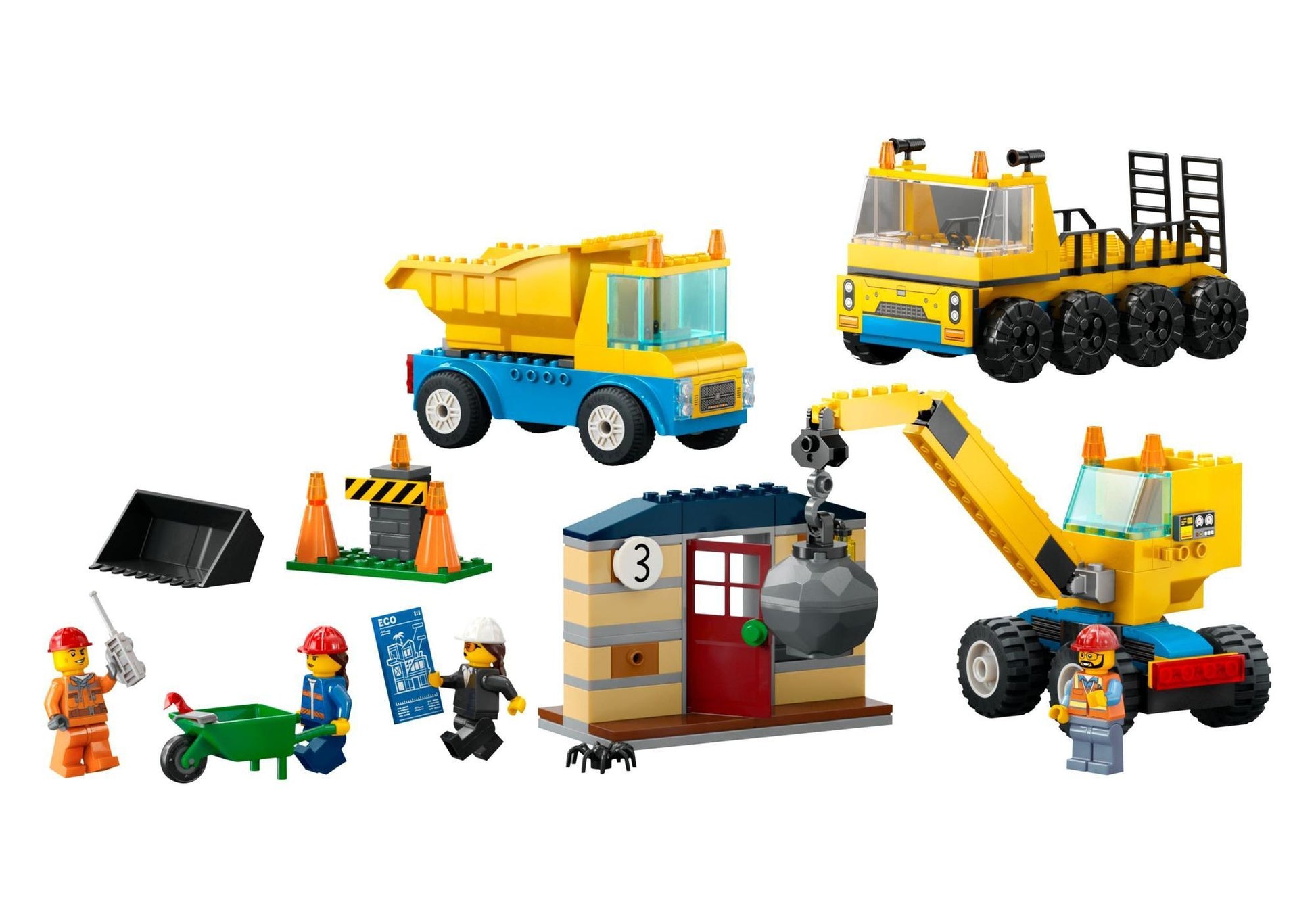 Lego 60391 City: Baufahrzeuge und Kran mit Abrissbirne - plegobil