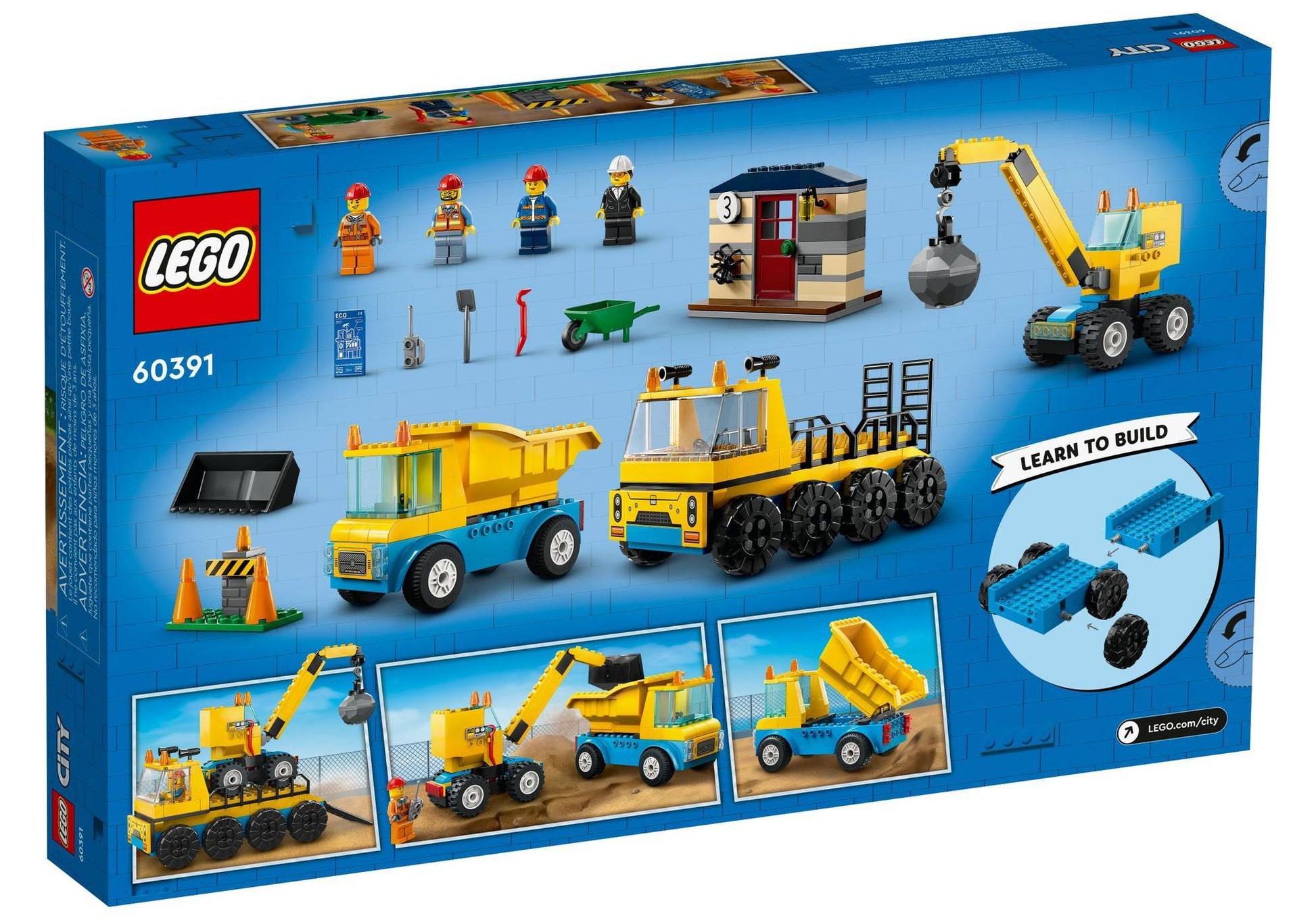 Lego 60391 City: Baufahrzeuge und Kran mit Abrissbirne - plegobil