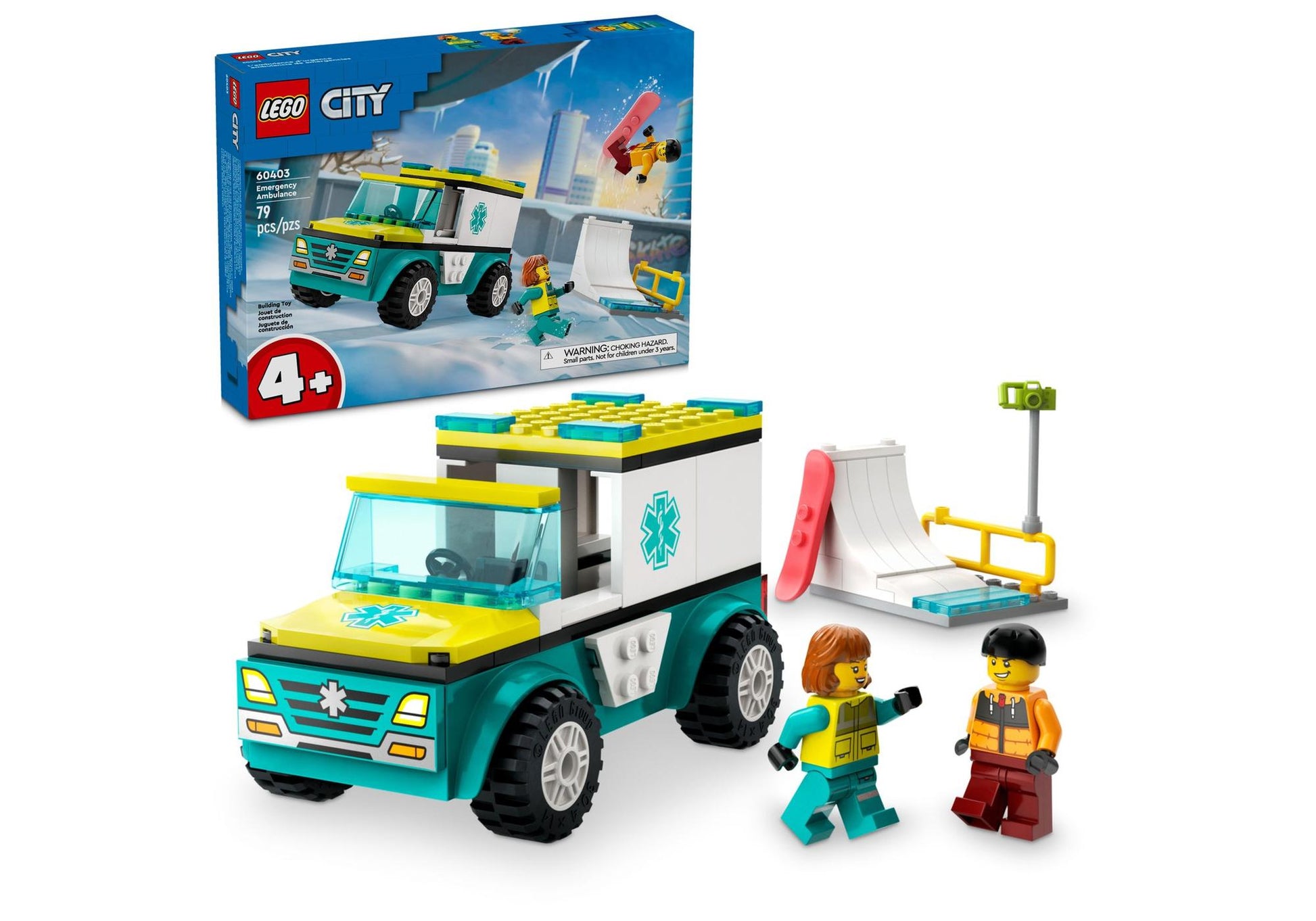 Lego 60403 City: Rettungswagen und Snowboarder - plegobil