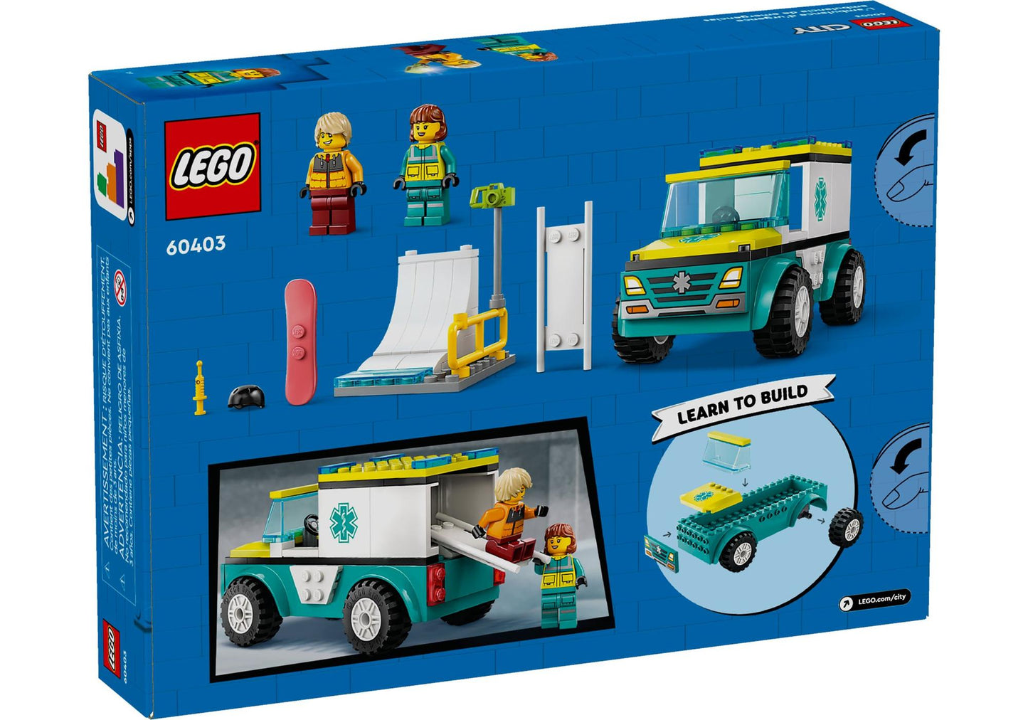Lego 60403 City: Rettungswagen und Snowboarder - plegobil