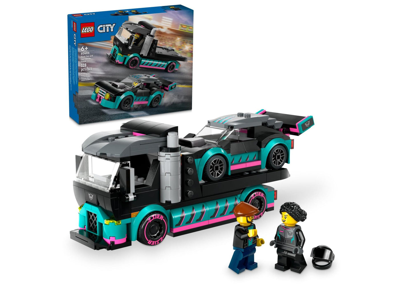 Lego 60406 City: Autotransporter mit Rennwagen - plegobil