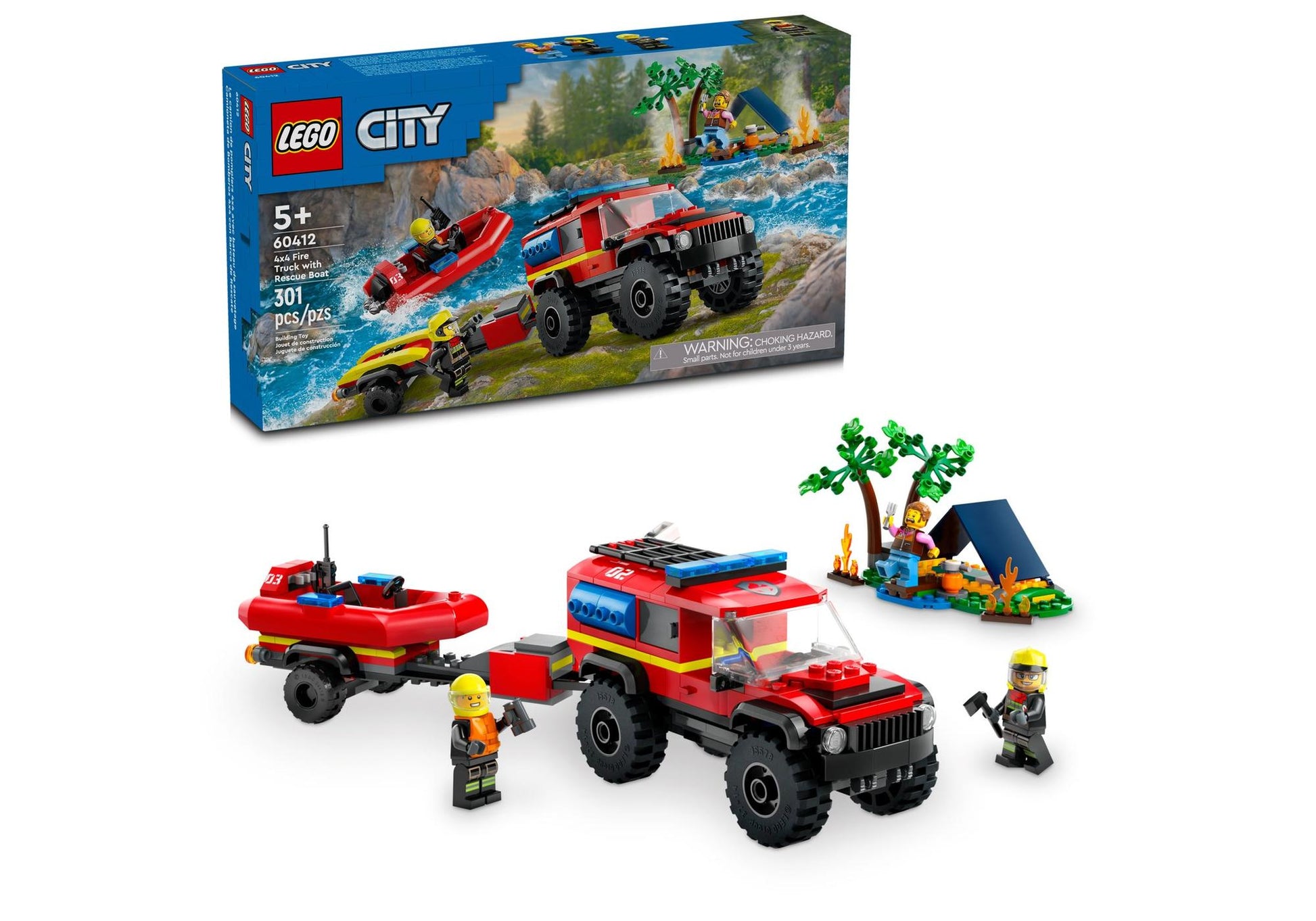 Lego 60412 City: Feuerwehrgeländewagen mit Rettungsboot - plegobil