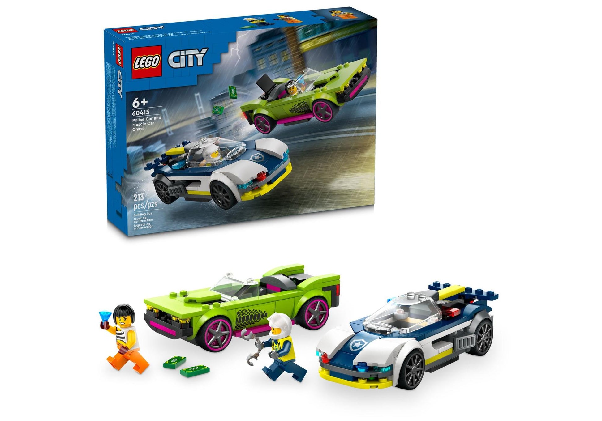 Lego 60415 City: Verfolgungsjagd mit Polizeiauto und Muscle Car - plegobil