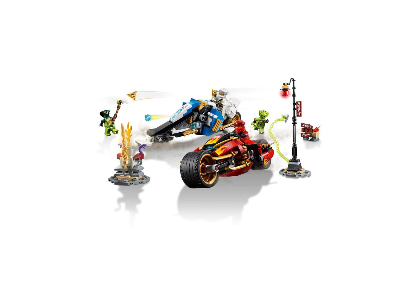 Lego 70667 Ninjago: Kais Feuer-Bike & Zanes Schneemobil - plegobil