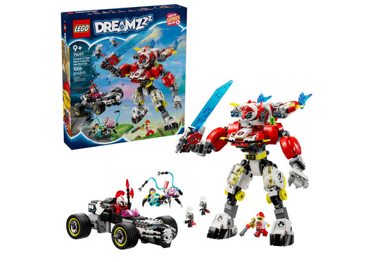 Lego 71497 DreamZzz: Coopers Tiger-Mech und Zeros Hot Rod Auto