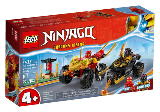 Lego 71789 Ninjago: Verfolgungsjagd mit Kais Flitzer und Ras Motorrad - plegobil