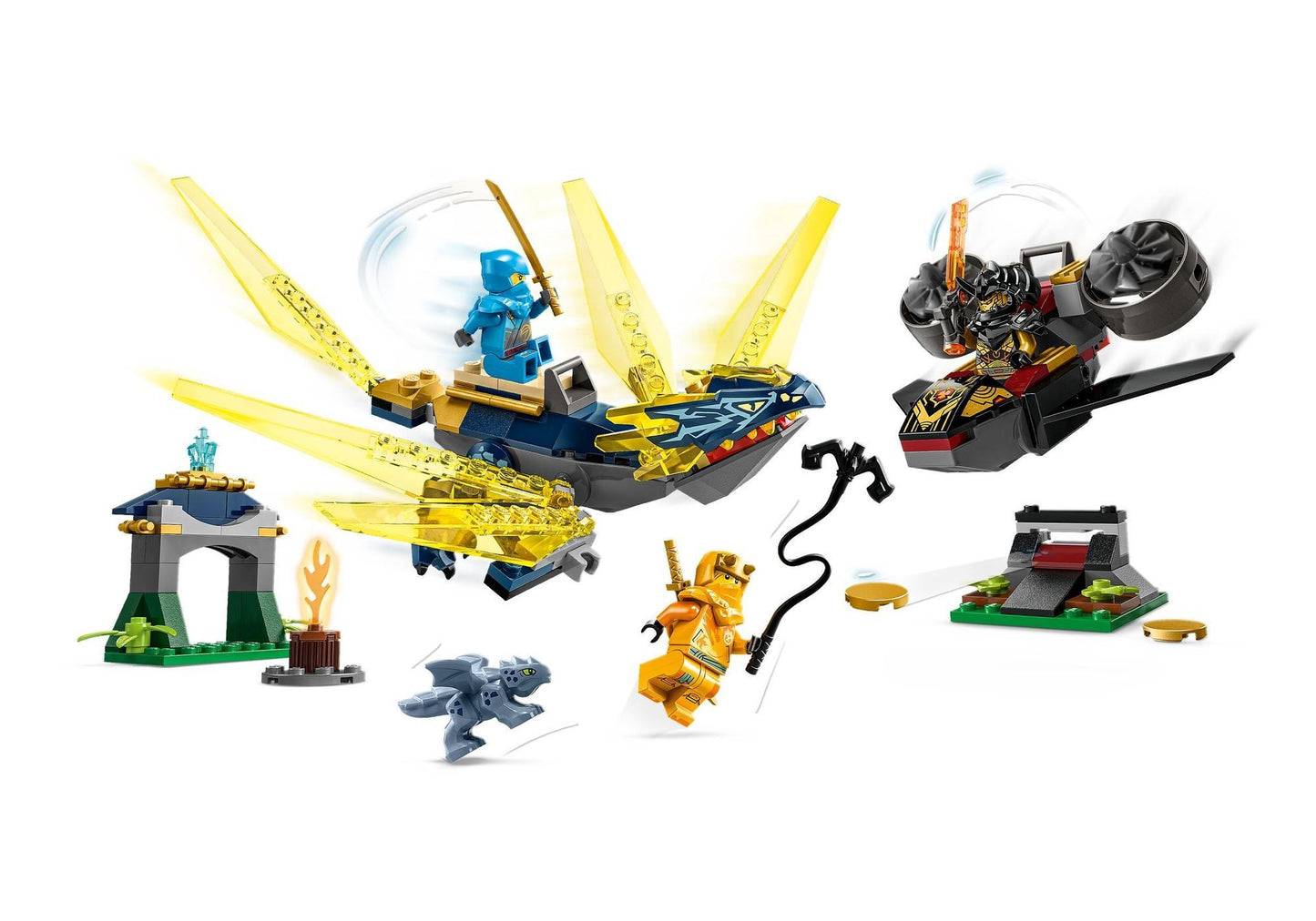Lego 71798 Ninjago: Duell zwischen Nya und Arins Babydrachen - plegobil