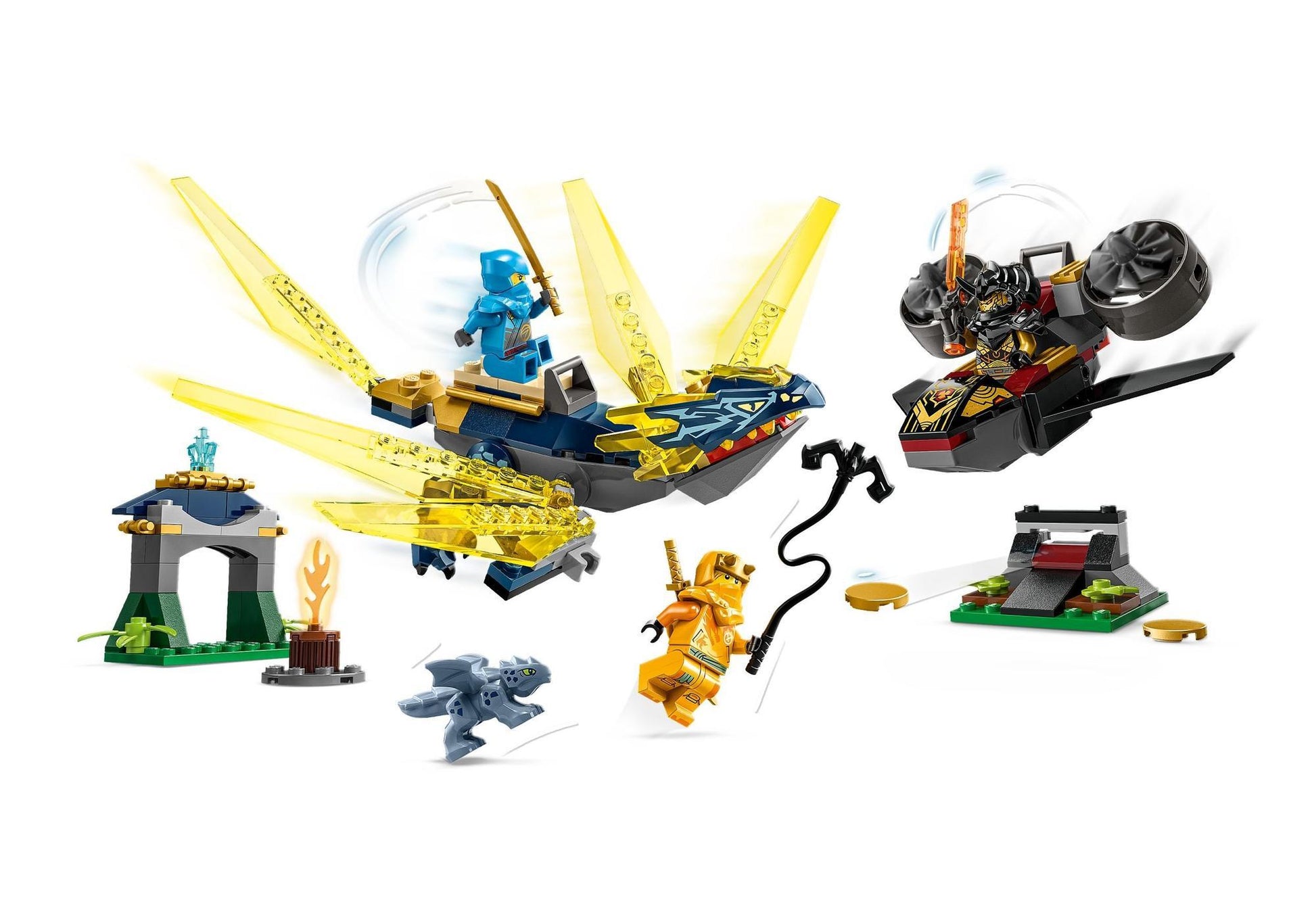 Lego 71798 Ninjago: Duell zwischen Nya und Arins Babydrachen - plegobil