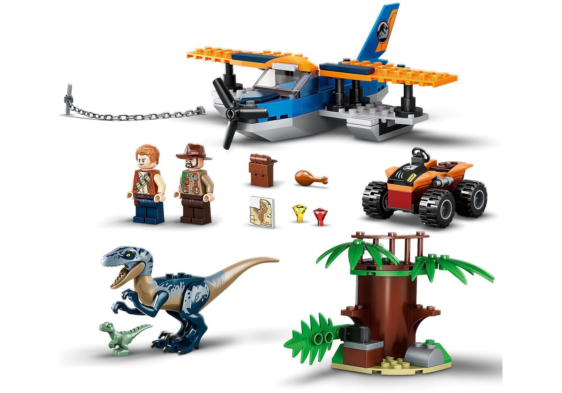 Lego 75942 Jurassic World: Velociraptor: Rettungsmission mit dem Doppeldecker - plegobil