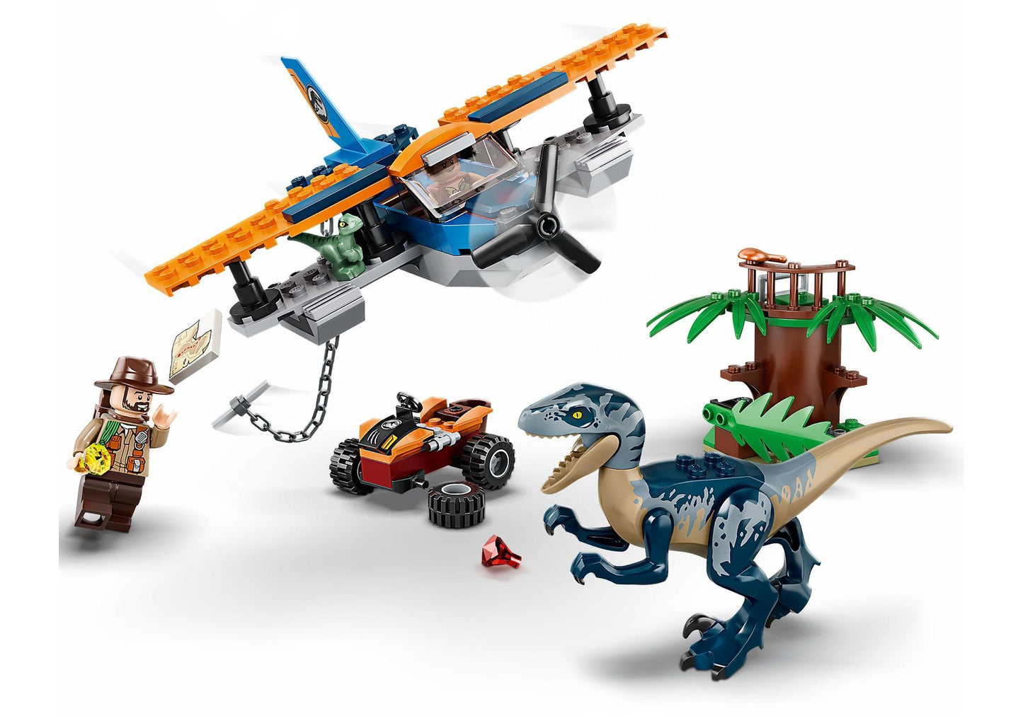 Lego 75942 Jurassic World: Velociraptor: Rettungsmission mit dem Doppeldecker - plegobil