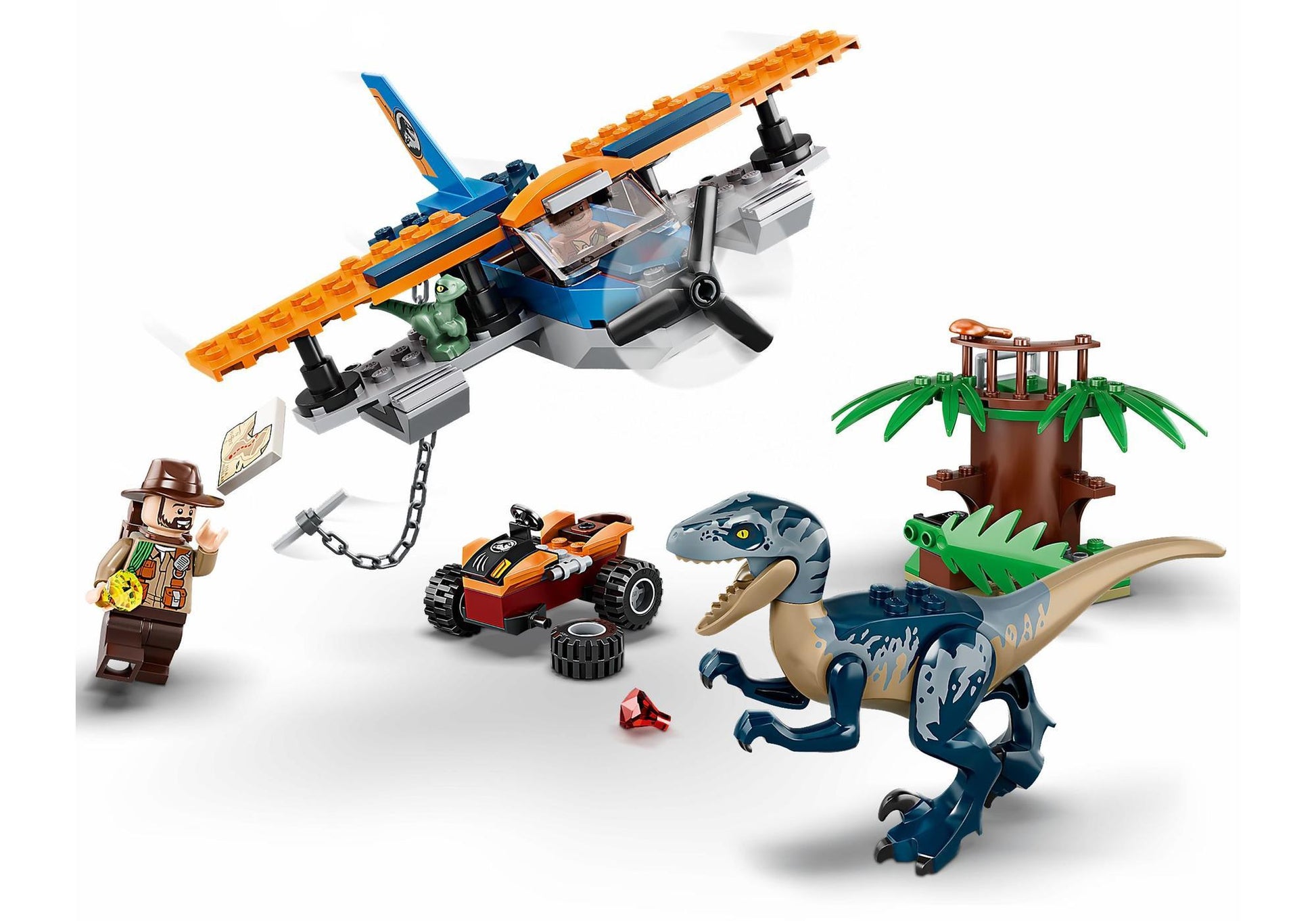 Lego 75942 Jurassic World: Velociraptor: Rettungsmission mit dem Doppeldecker - plegobil