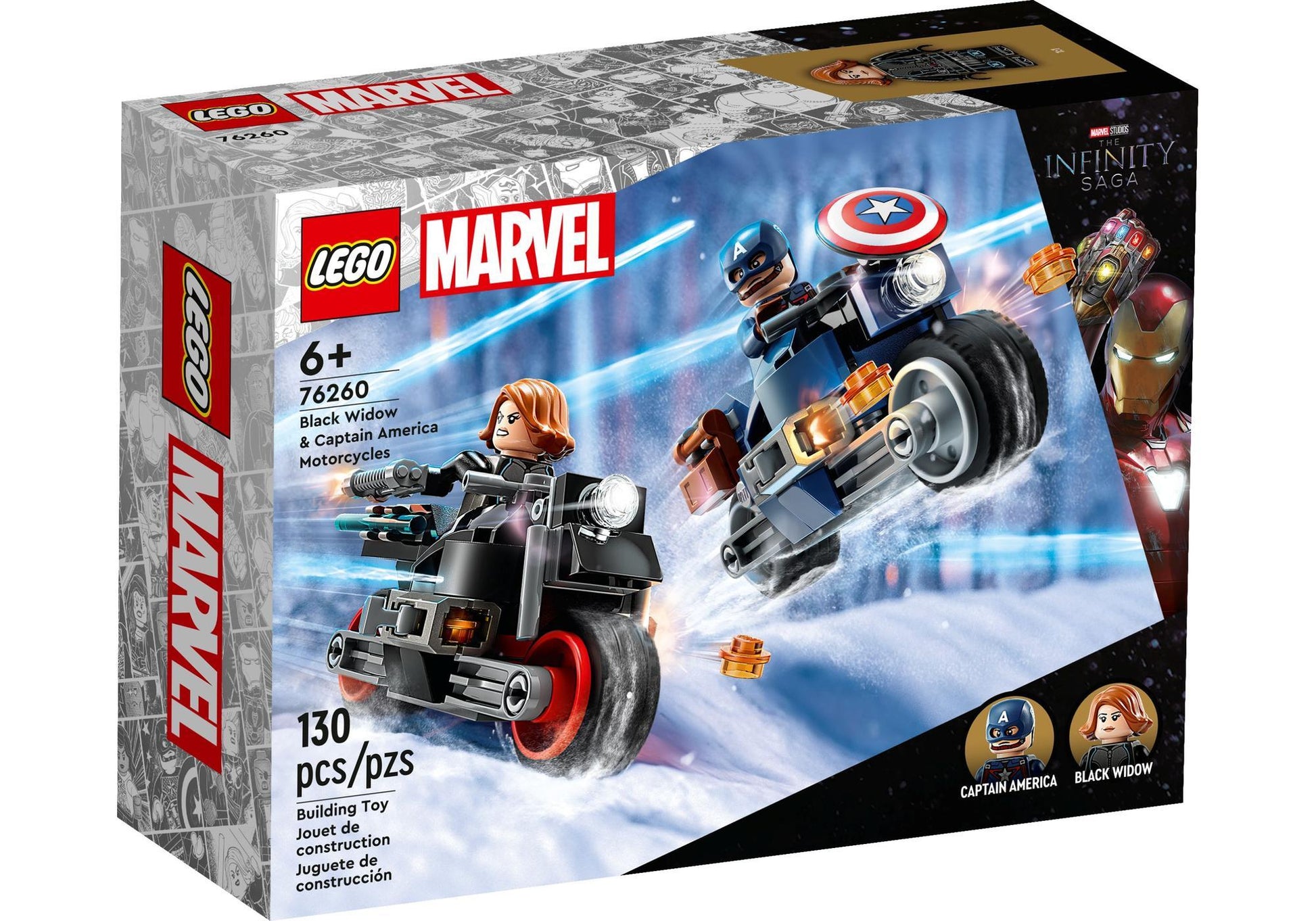 Lego 76260 Marvel The Infinity Saga: Black Widows & Captain Americas Motorräder - plegobil