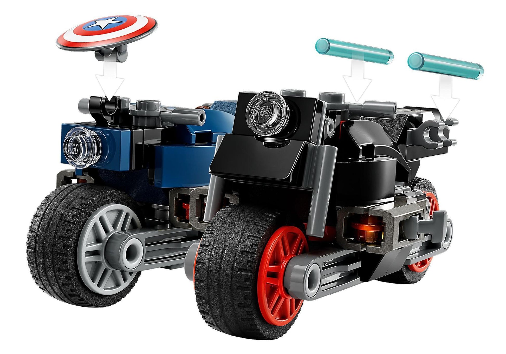 Lego 76260 Marvel The Infinity Saga: Black Widows & Captain Americas Motorräder - plegobil