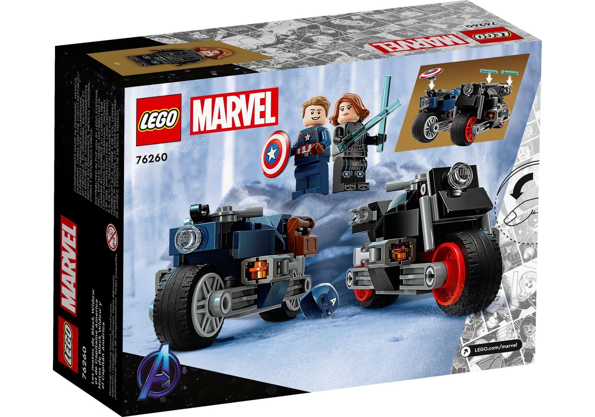 Lego 76260 Marvel The Infinity Saga: Black Widows & Captain Americas Motorräder - plegobil