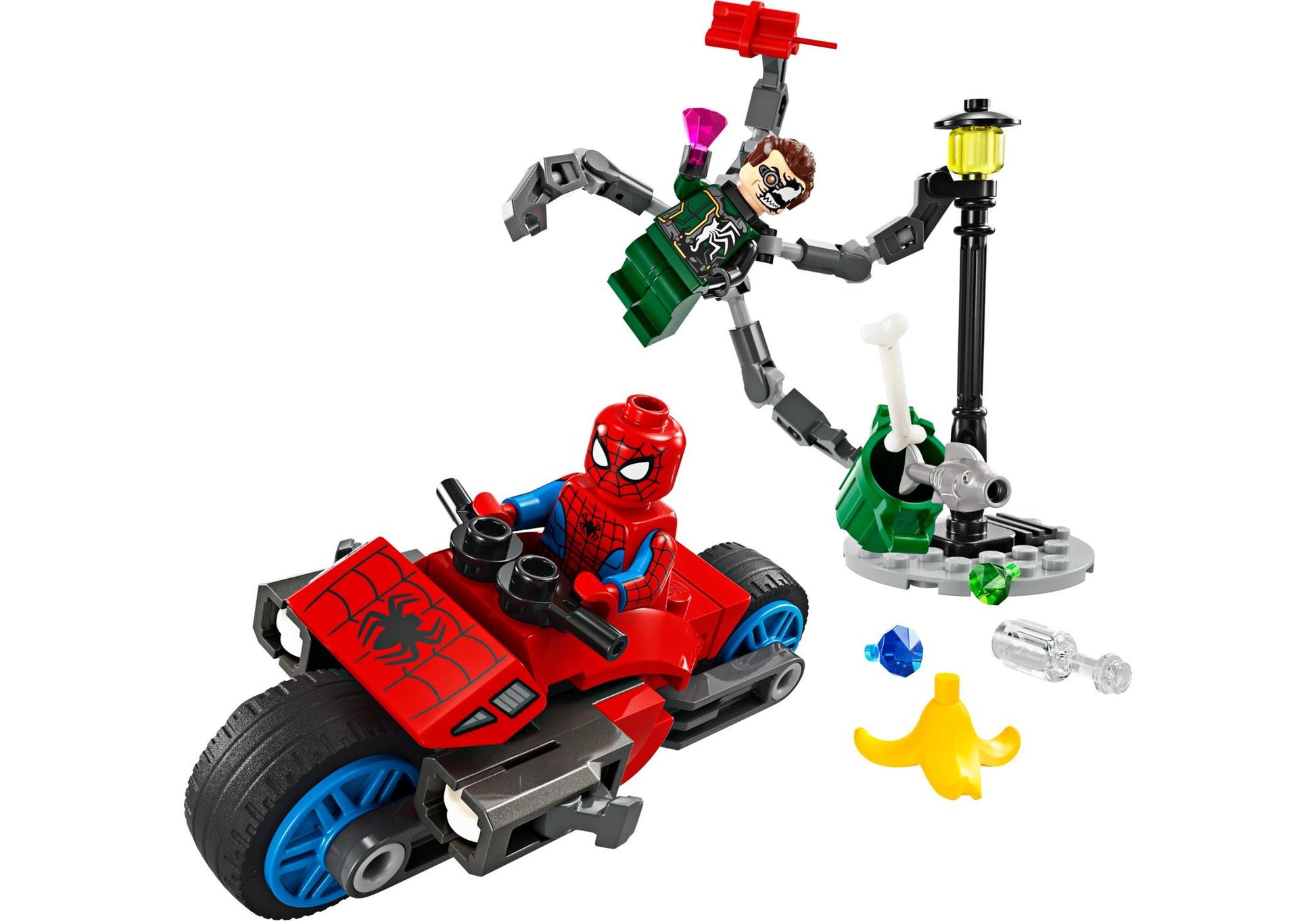 Lego 76275 Spider-Man: Motorrad-Verfolgungsjagd: Spider-Man vs. Doc Ock - plegobil