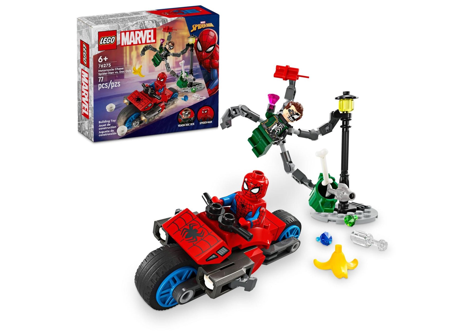 Lego 76275 Spider-Man: Motorrad-Verfolgungsjagd: Spider-Man vs. Doc Ock - plegobil