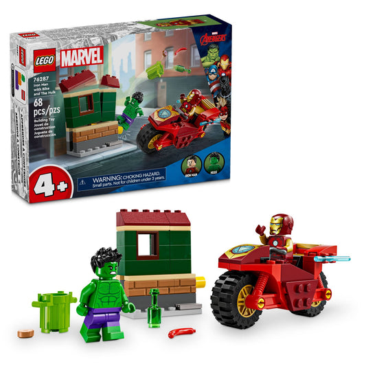 Lego 76287 Marvel Avengers: Iron Man mit Bike und der Hulk - plegobil