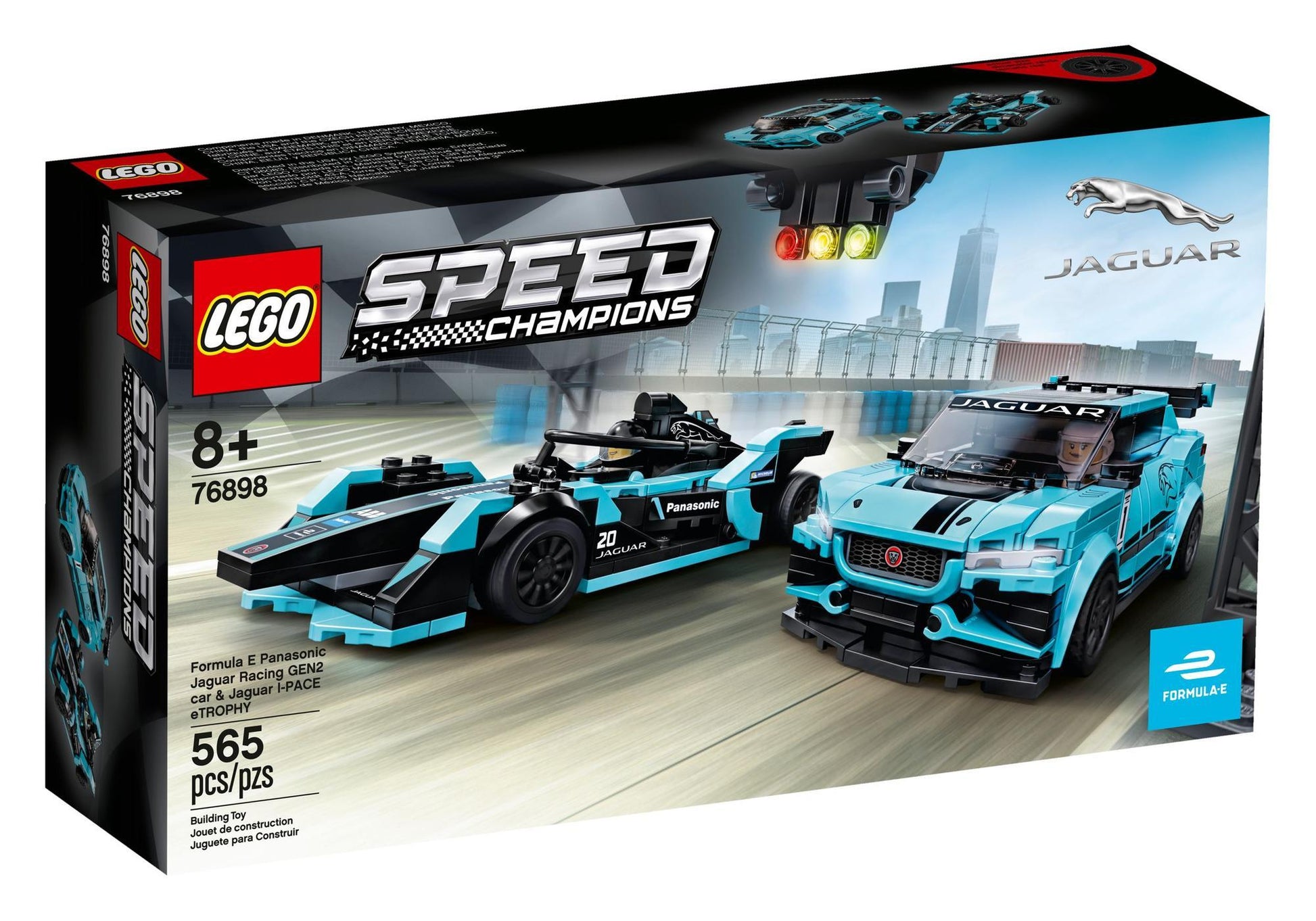 Lego 76898 Speed Champions: Formula E Panasonic Jaguar Racing GEN2 car & Jaguar I-PACE eTROPHY - plegobil