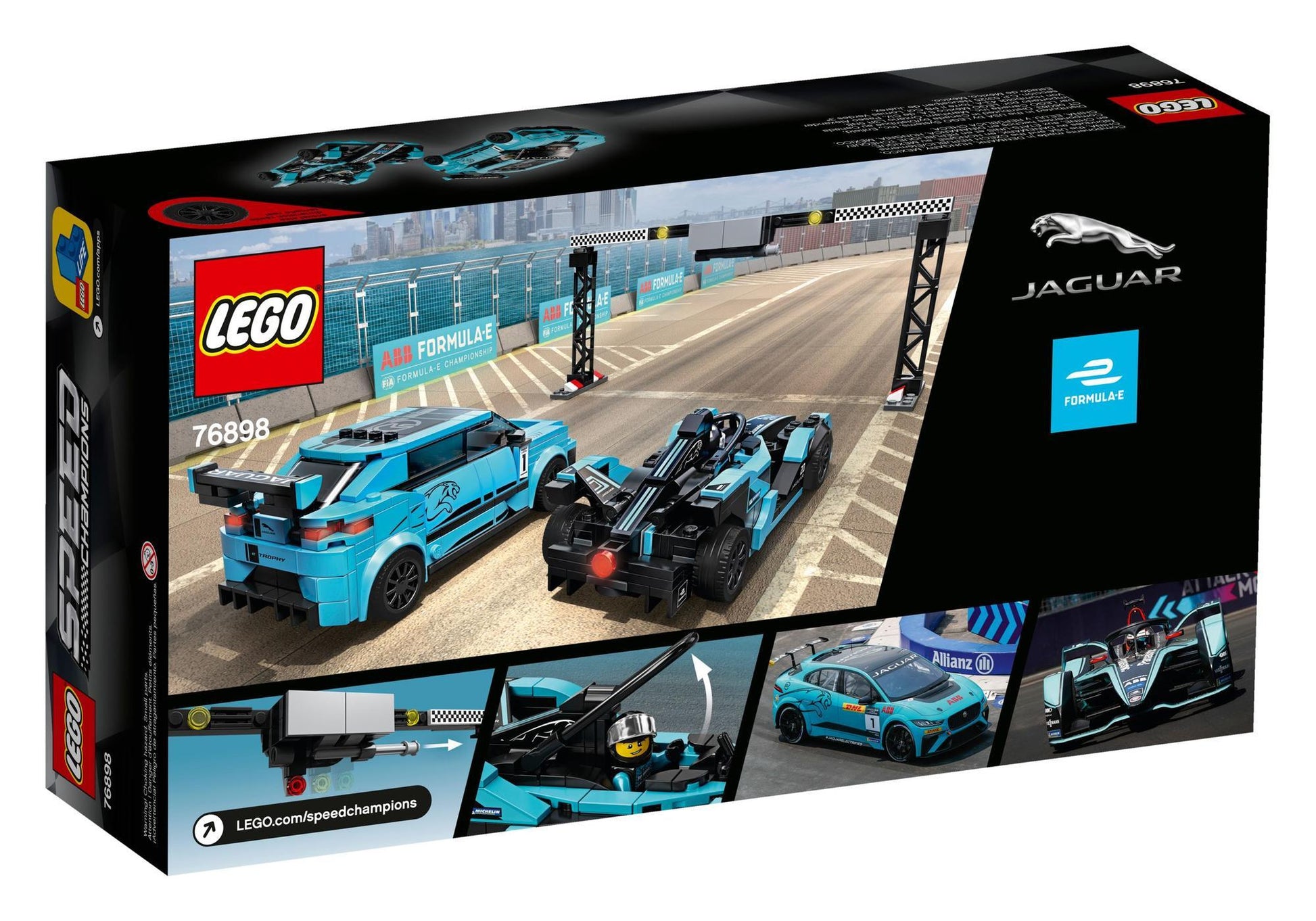 Lego 76898 Speed Champions: Formula E Panasonic Jaguar Racing GEN2 car & Jaguar I-PACE eTROPHY - plegobil