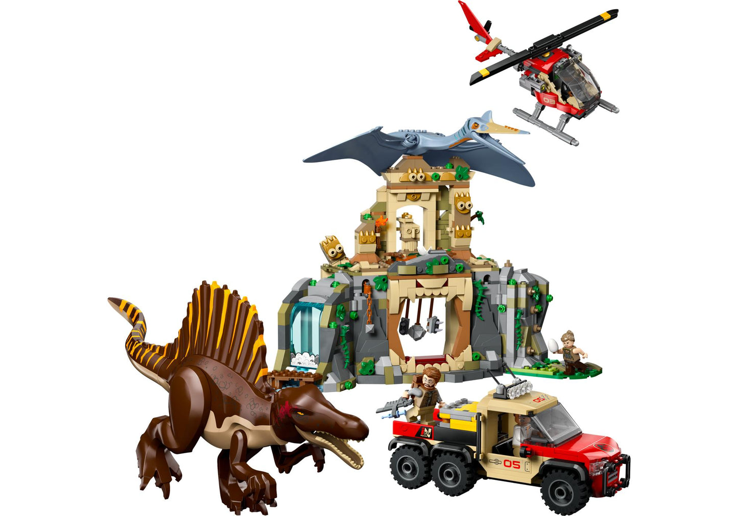 Lego 76976 Jurassic World: Spinosaurier & Quetzalcoatlus: Hubschrauber-Einsatz