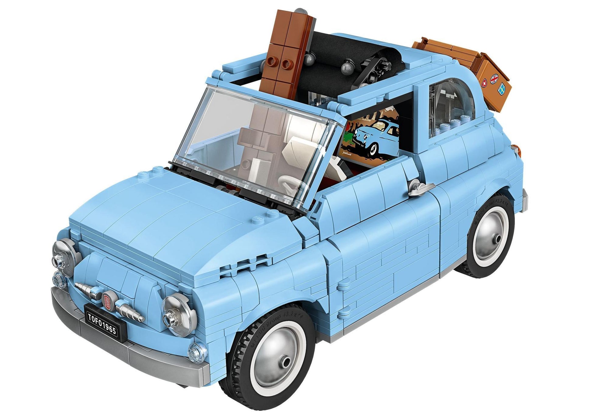 Lego 77942 Creator Expert blauer Fiat 500 - plegobil