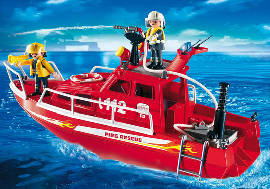 Playmobil 3128 City Action Feuerlöschboot mit Pumpe (Folienverpackung) - plegobil