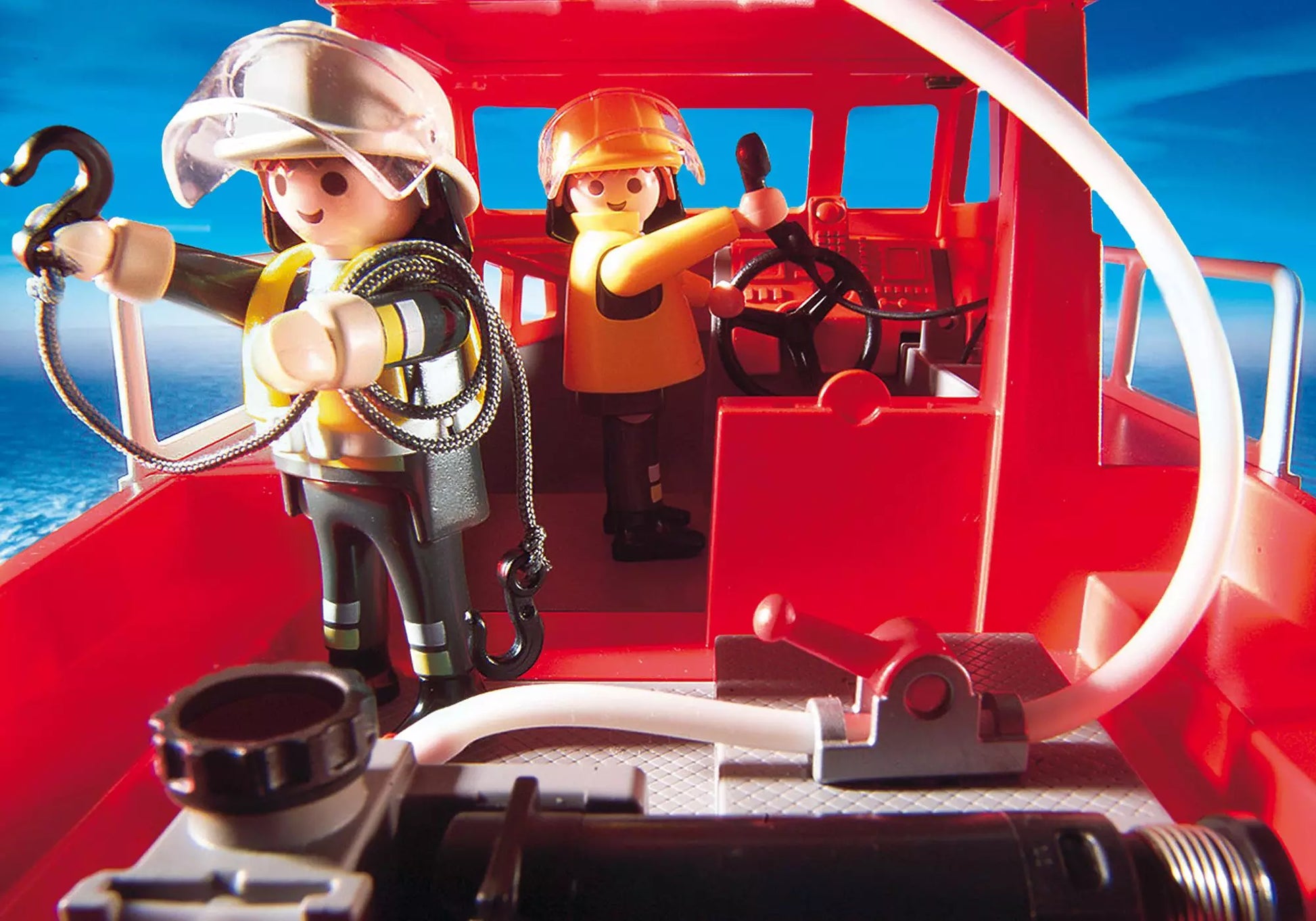 Playmobil 3128 City Action Feuerlöschboot mit Pumpe (Folienverpackung) - plegobil