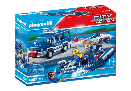 Playmobil 4087 City Action THW Set mit Jeep, Anhänger und Boot - plegobil