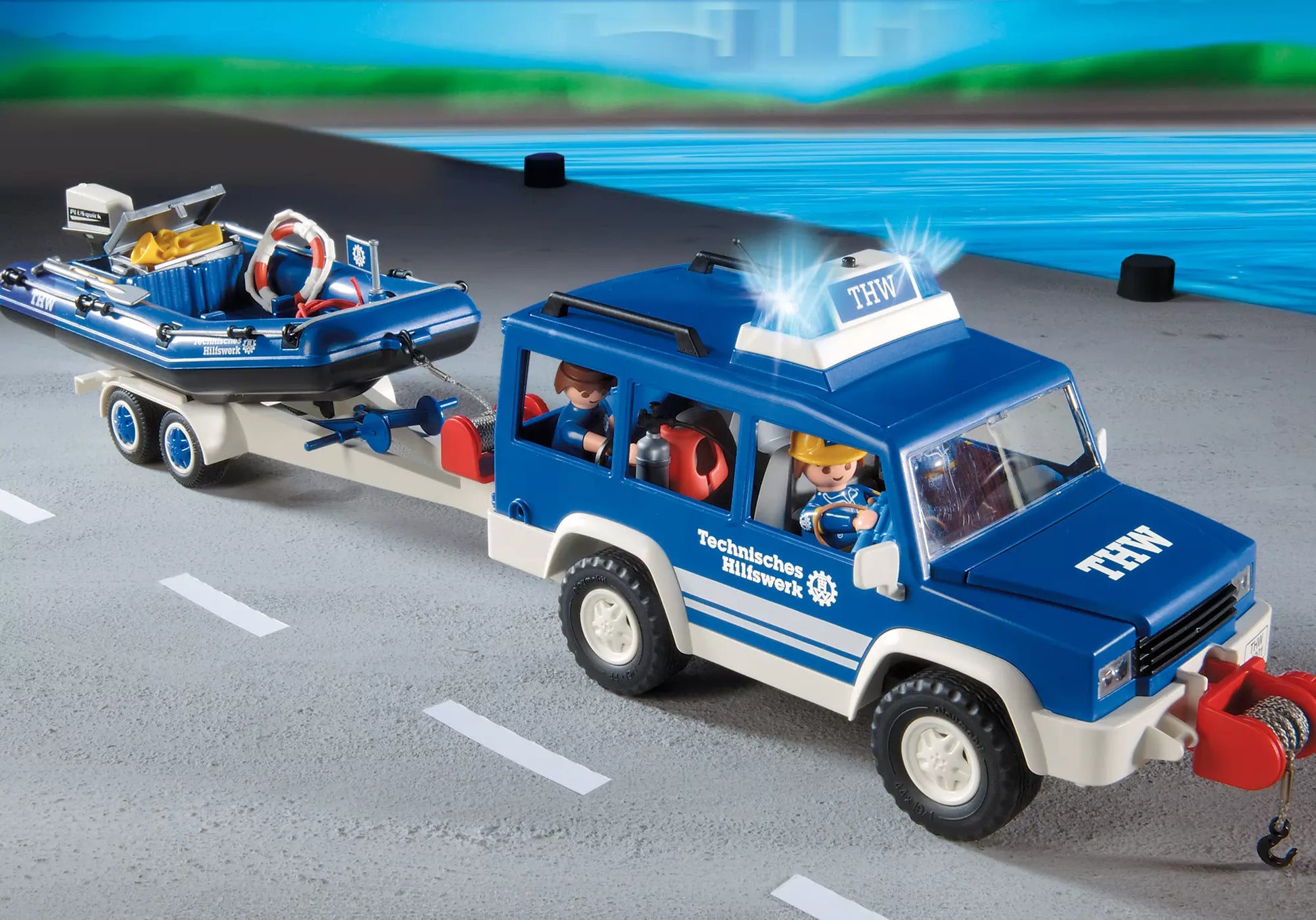 Playmobil 4087 City Action THW Set mit Jeep, Anhänger und Boot - plegobil