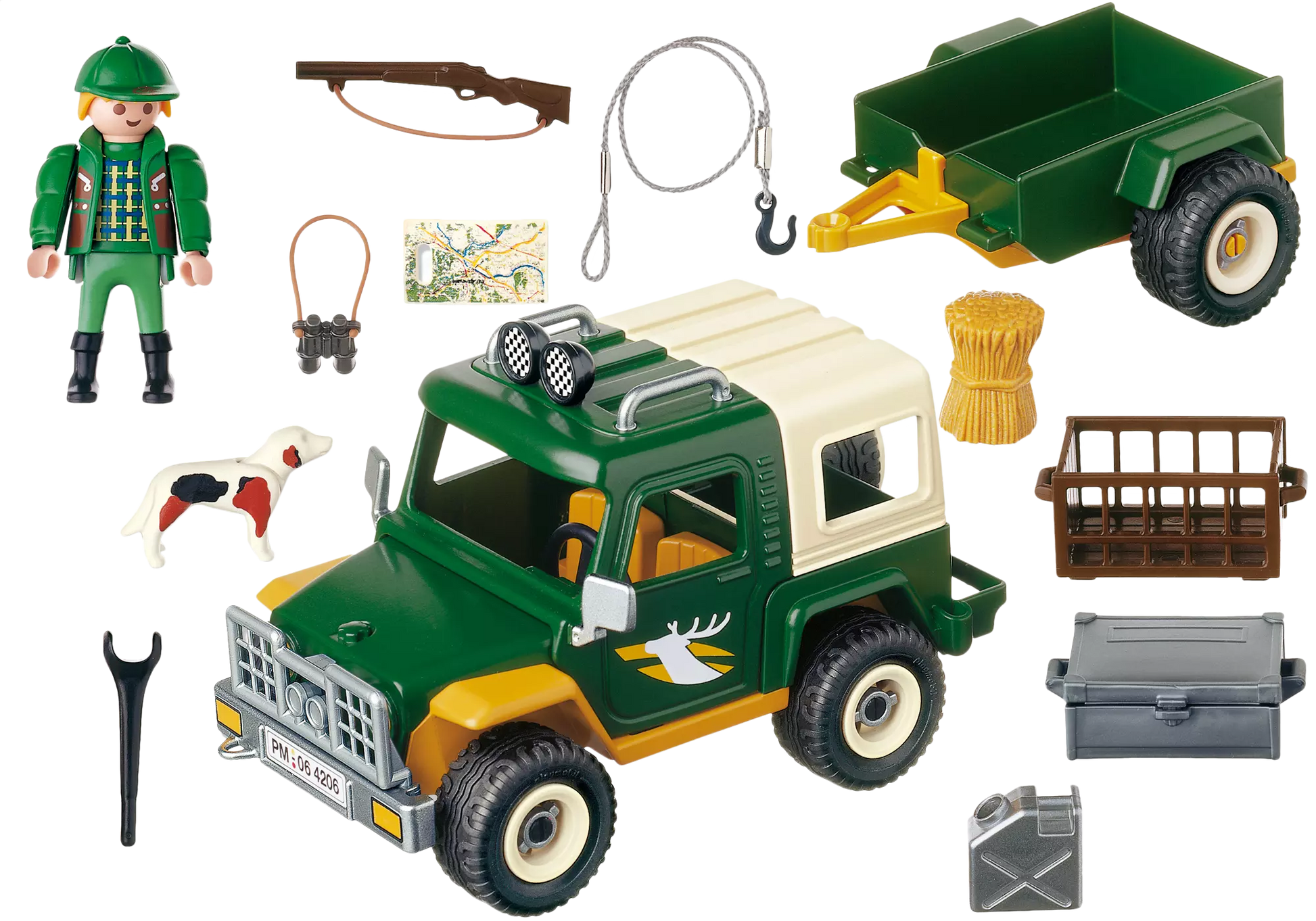 Playmobil 4206 Sammlerstück Forst-Geländewagen mit Anhänger - plegobil