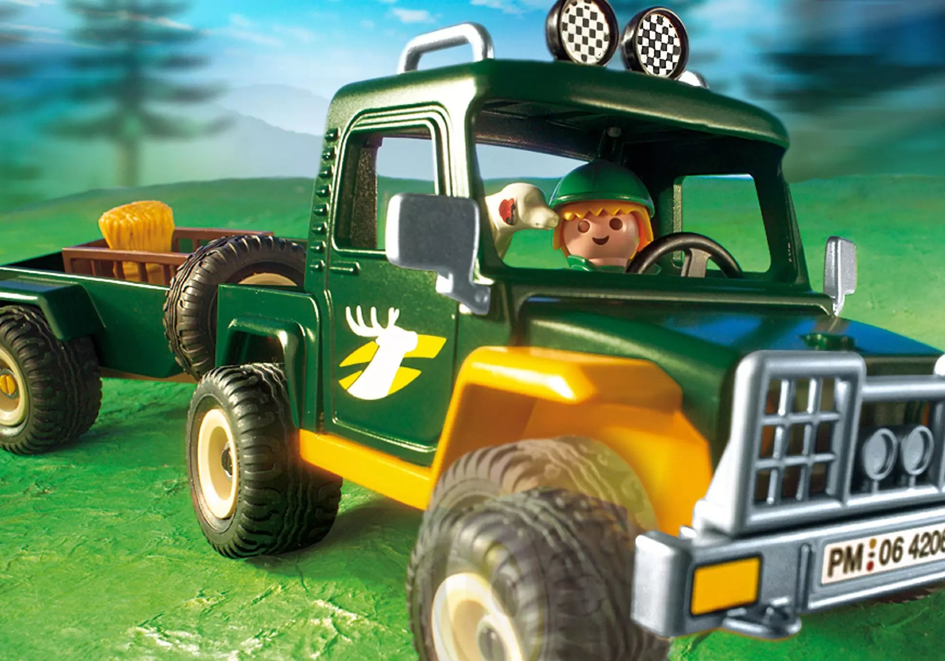 Playmobil 4206 Sammlerstück Forst-Geländewagen mit Anhänger - plegobil