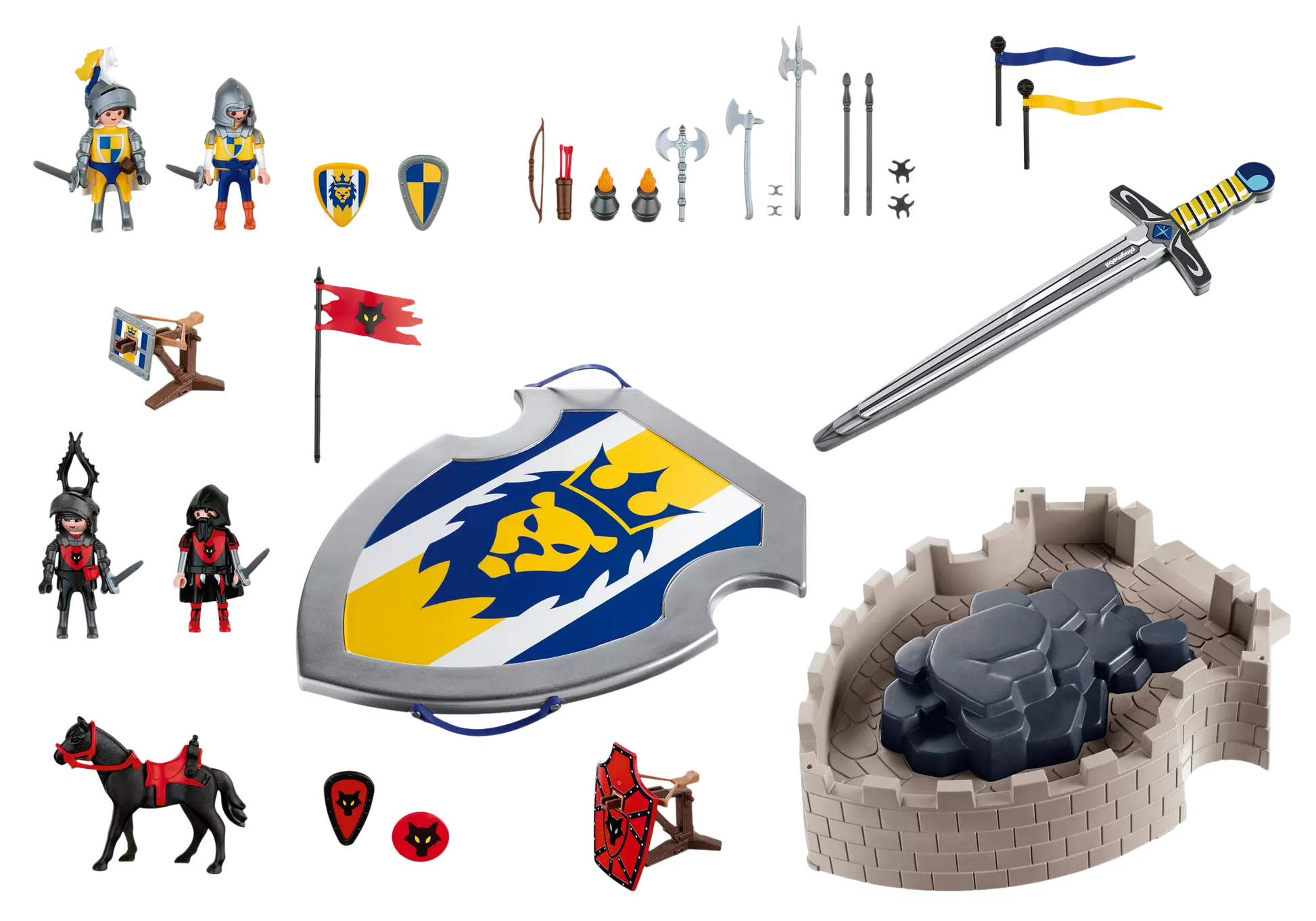 Playmobil 4217 Sammlerstück Knights Mitnehm Ritterfestung mit Schild und Schwert - plegobil