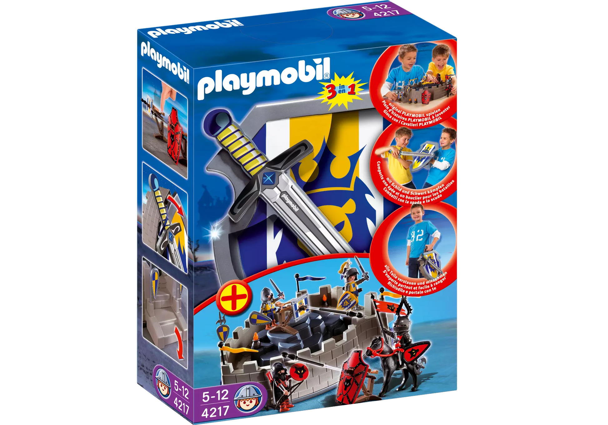 Playmobil 4217 Sammlerstück Knights Mitnehm Ritterfestung mit Schild und Schwert - plegobil
